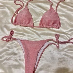Pink sparkle bikini